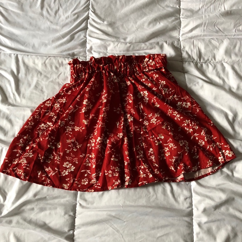Red Floral Skirt